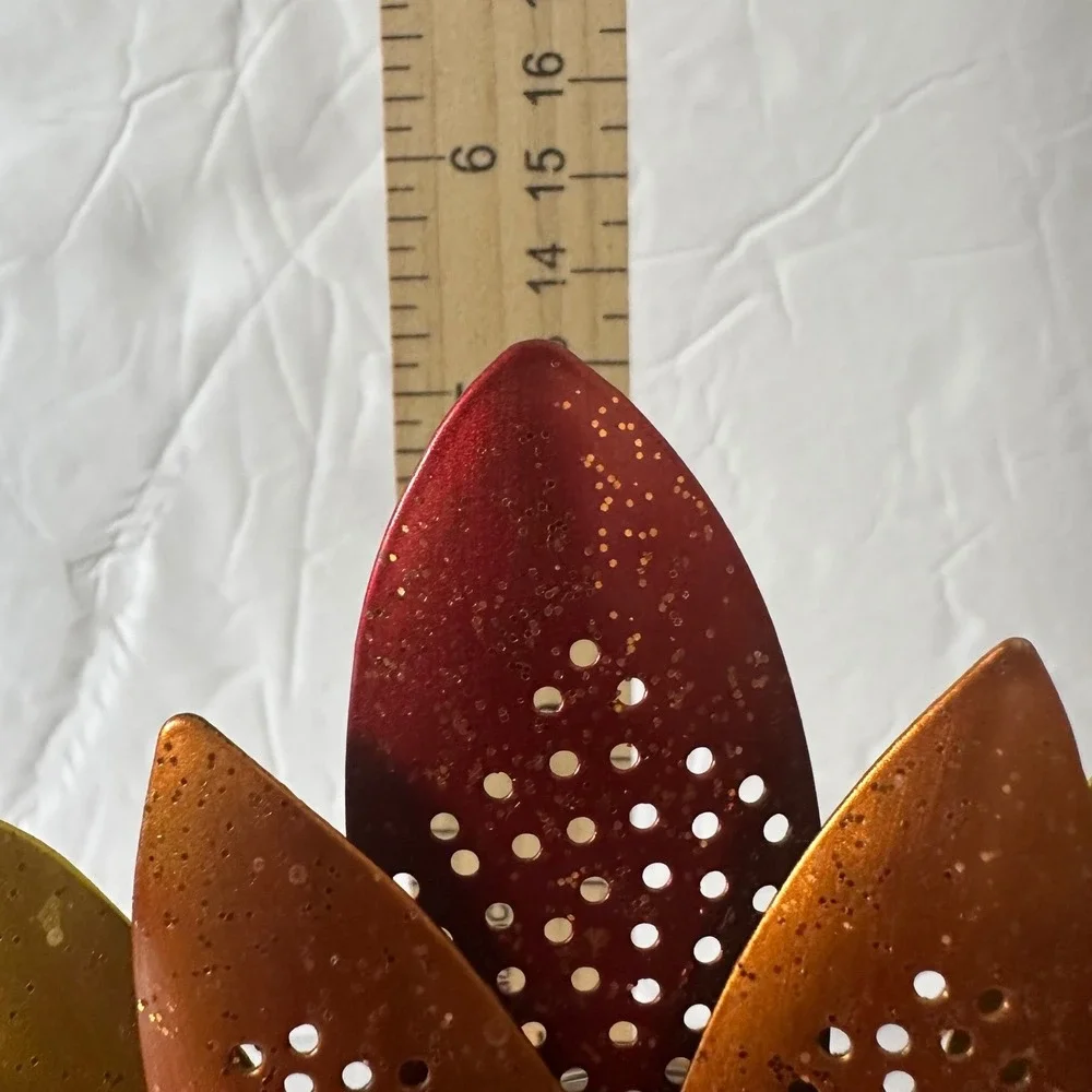 Turkey Votive Candle Holder Fall Multicolor Metal‎ Shelf Sitter 6.5in
